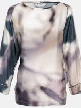 MaxMara Made in Italy silk watercolor blouse